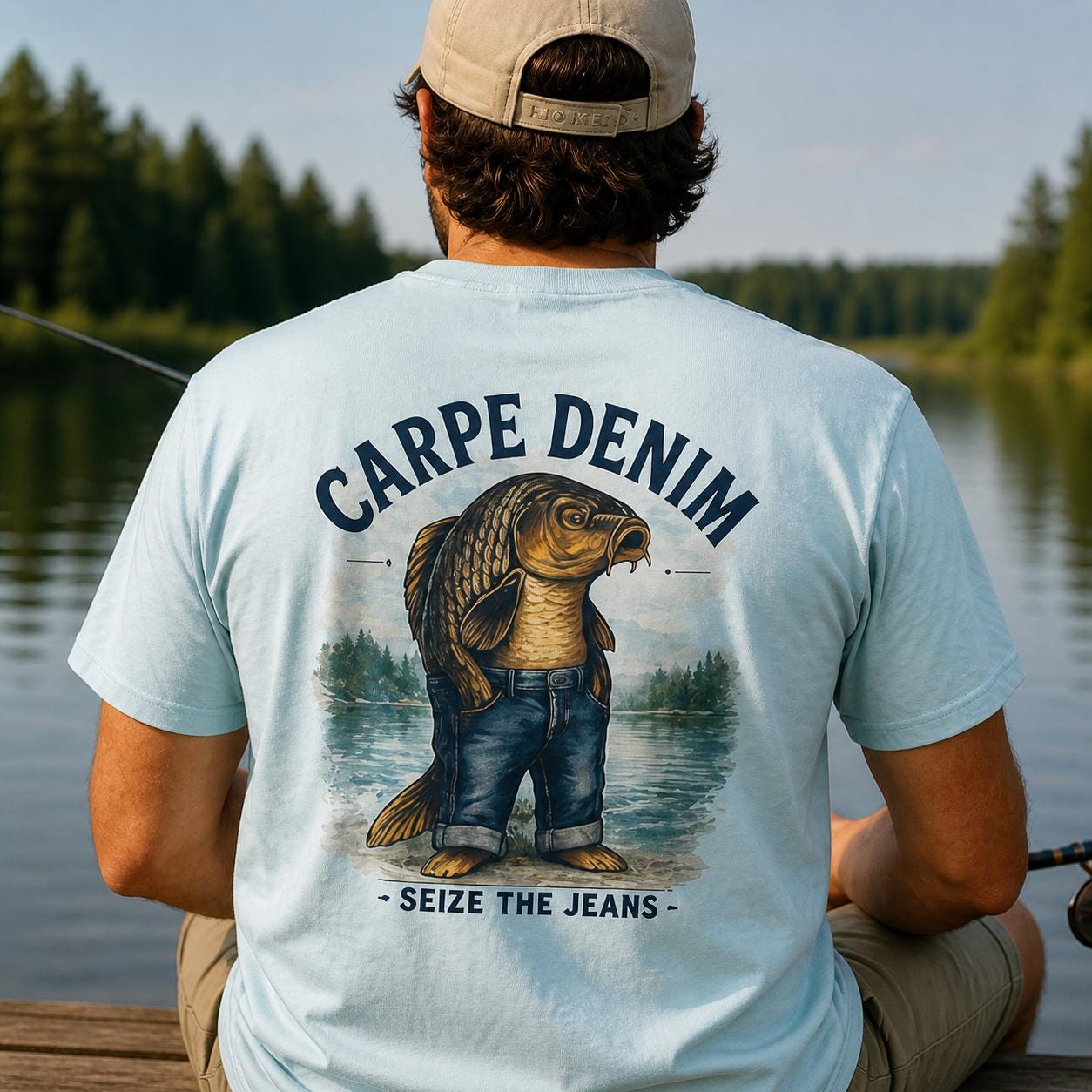 Carpe Denim Fish Graphic Tee