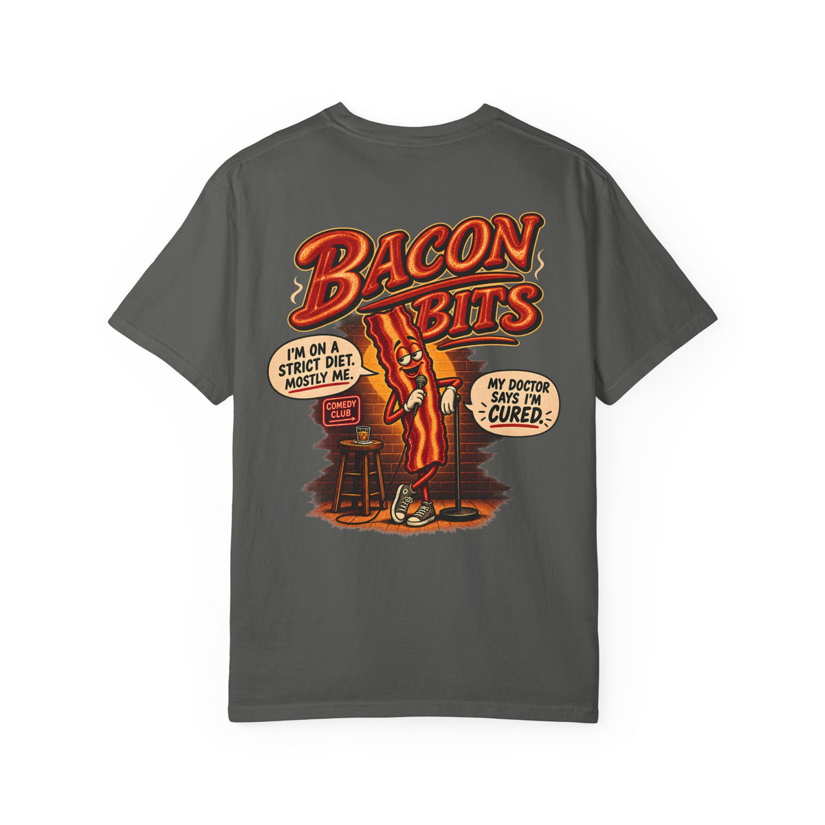 Bacon Bits Funny Bacon Shirt, Stand Up Comedy Graphic Tee, Food Pun T-Shirt, Retro Bacon Joke Shirt