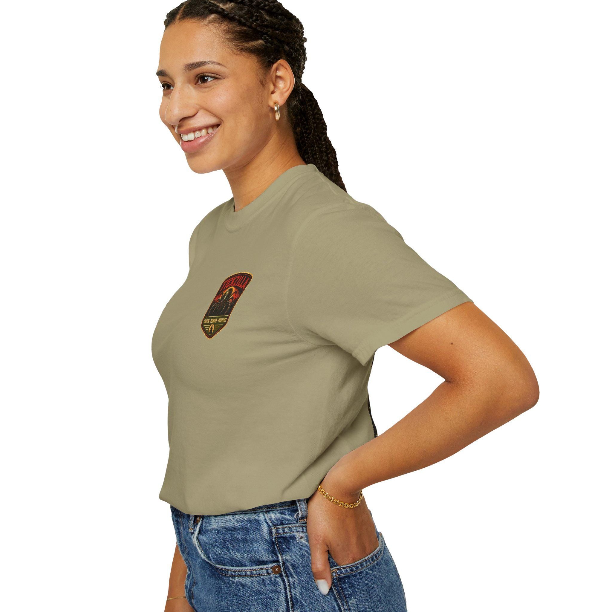 Tickzilla Monster Shirt, Retro Horror Movie Back Print, Lyme Disease Awareness Tee