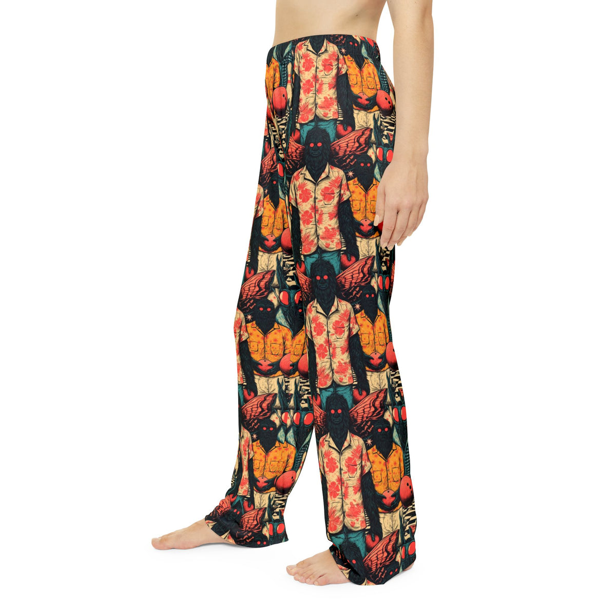 Cryptid Bowling Pajama Pants | Mothman Bigfoot Retro Print