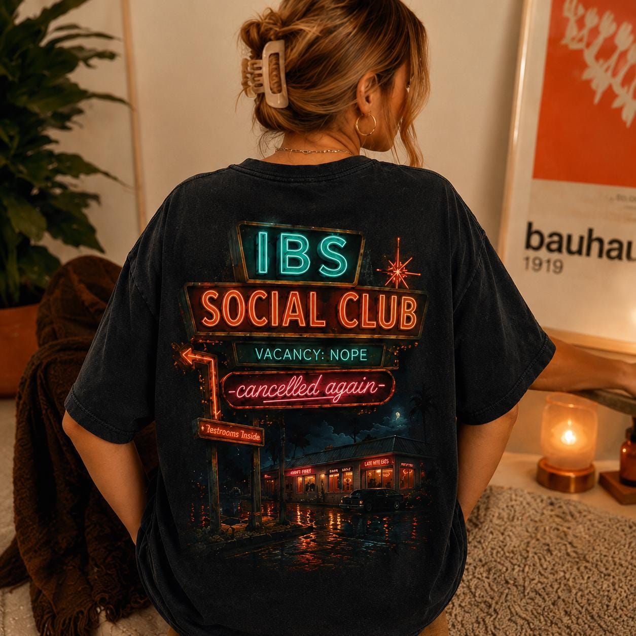 IBS Social Club Shirt, Cancelled Again Retro Motel Graphic Tee