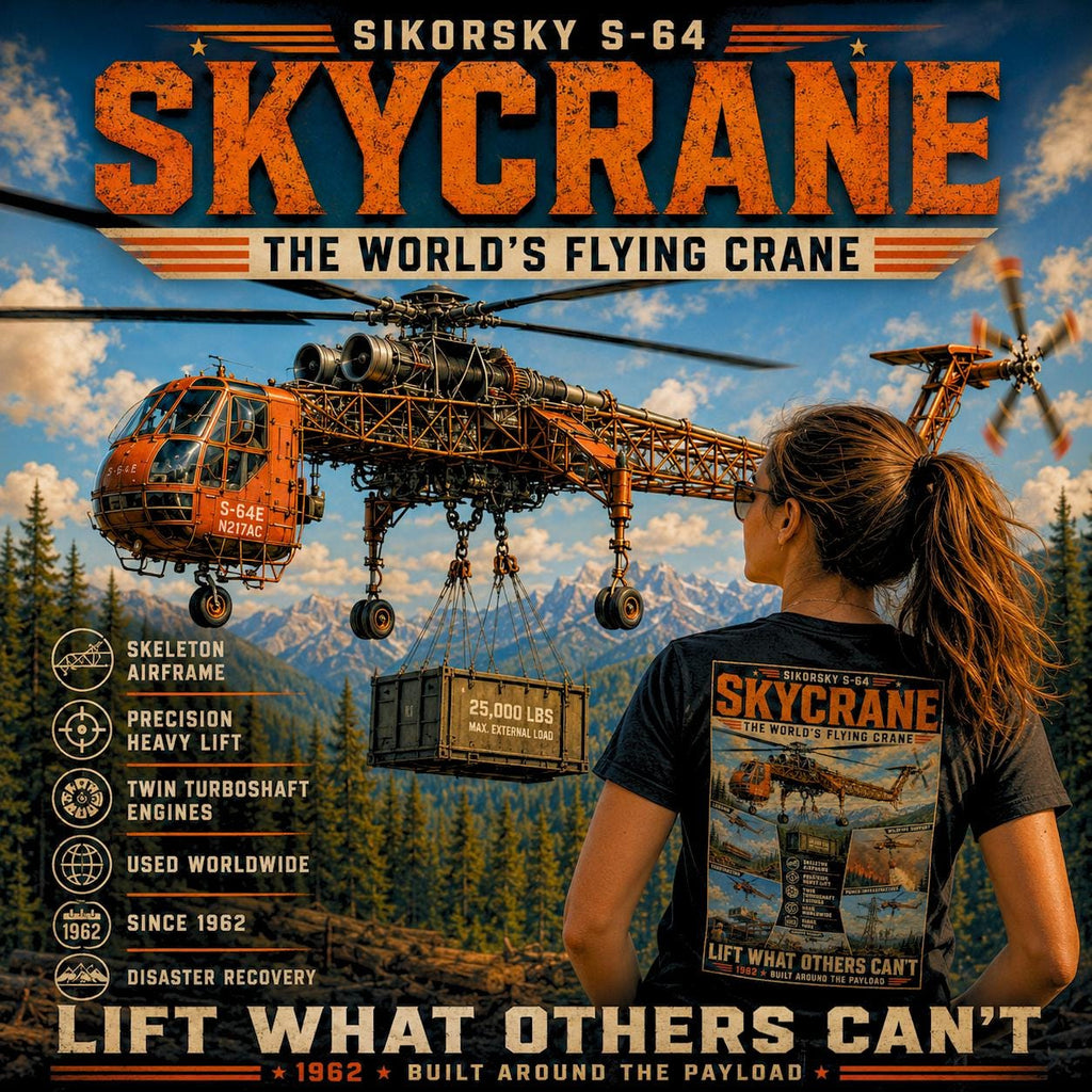 Sikorsky S-64 Skycrane Shirt | Flying Crane Heavy Lift Helicopter Tee