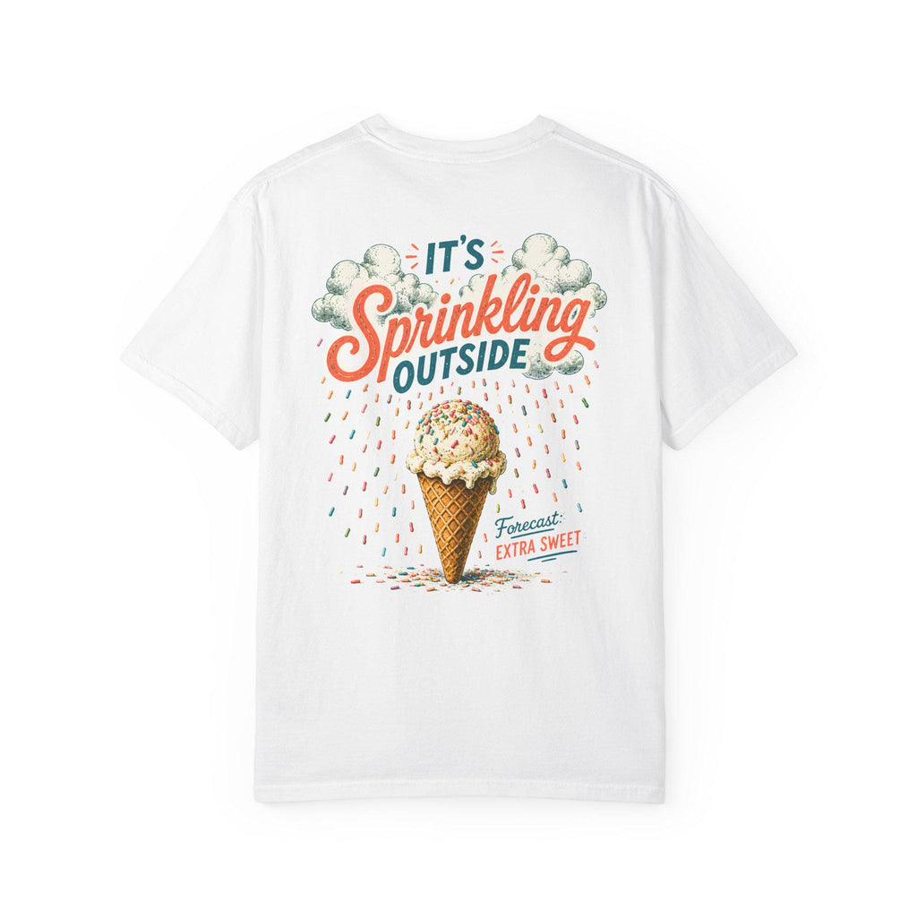 Its Sprinkling Outside ice cream cone T-Shirt | retro dessert illustration