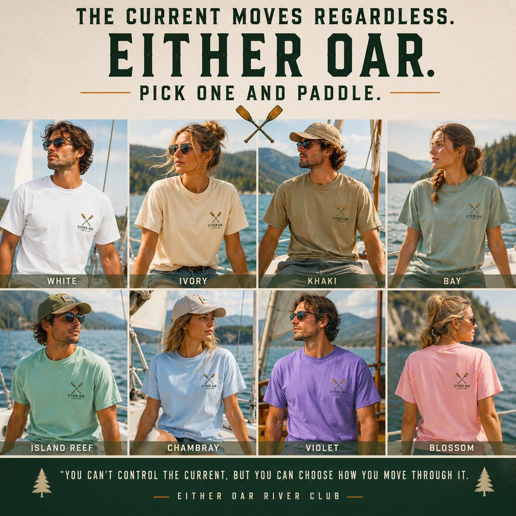 Either Oar River Club Tee, Stoic Philosophy Canoe Paddle Shirt