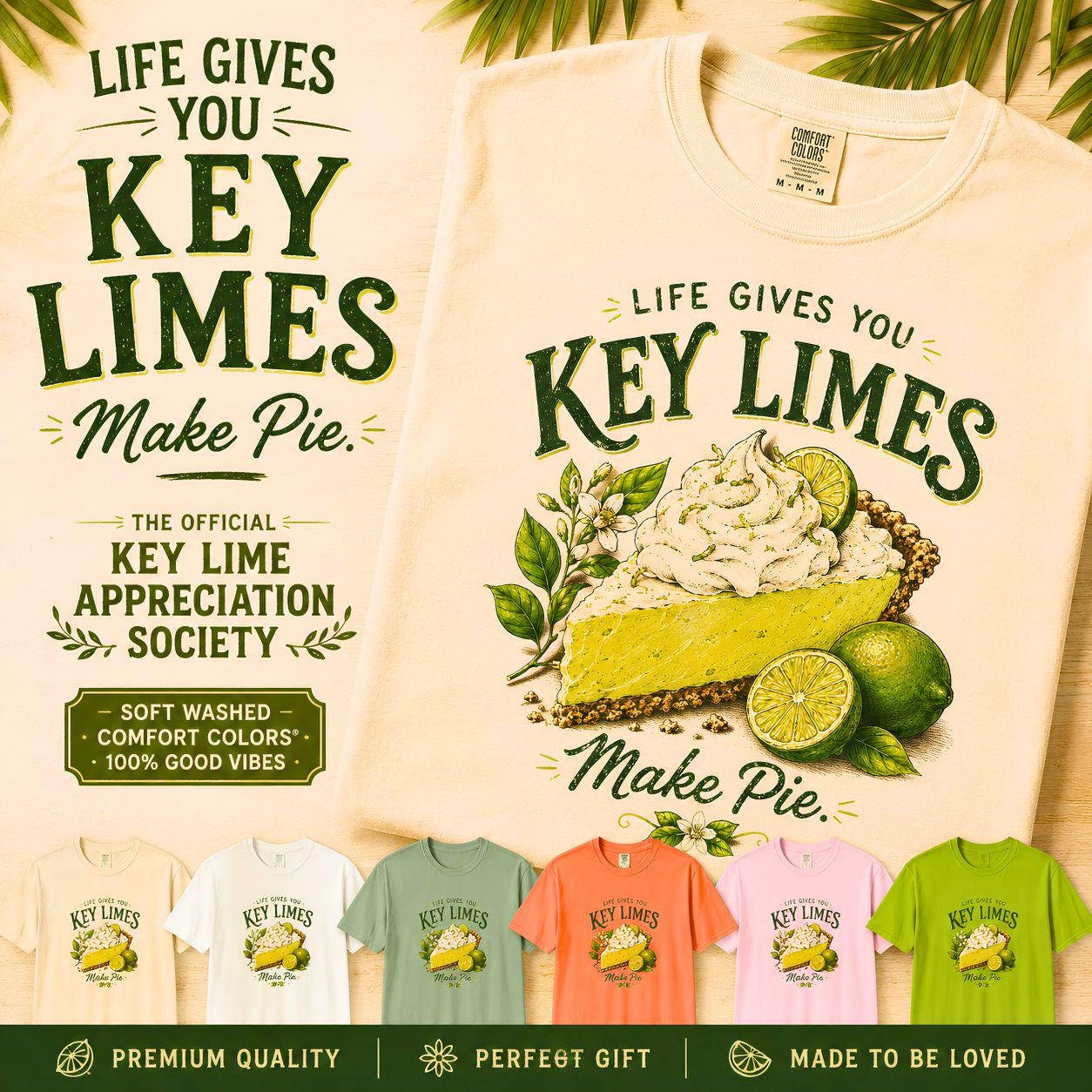 Life Gives You Key Limes T-Shirt | Key Lime Pie Illustration