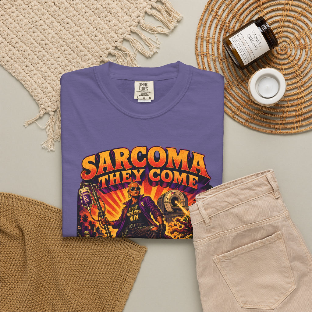 Sarcoma They Come Sarcoma They Fall Shirt | Vintage Grindhouse Horror Poster Tee | Sarcoma Awareness Gift | Fight Research Win