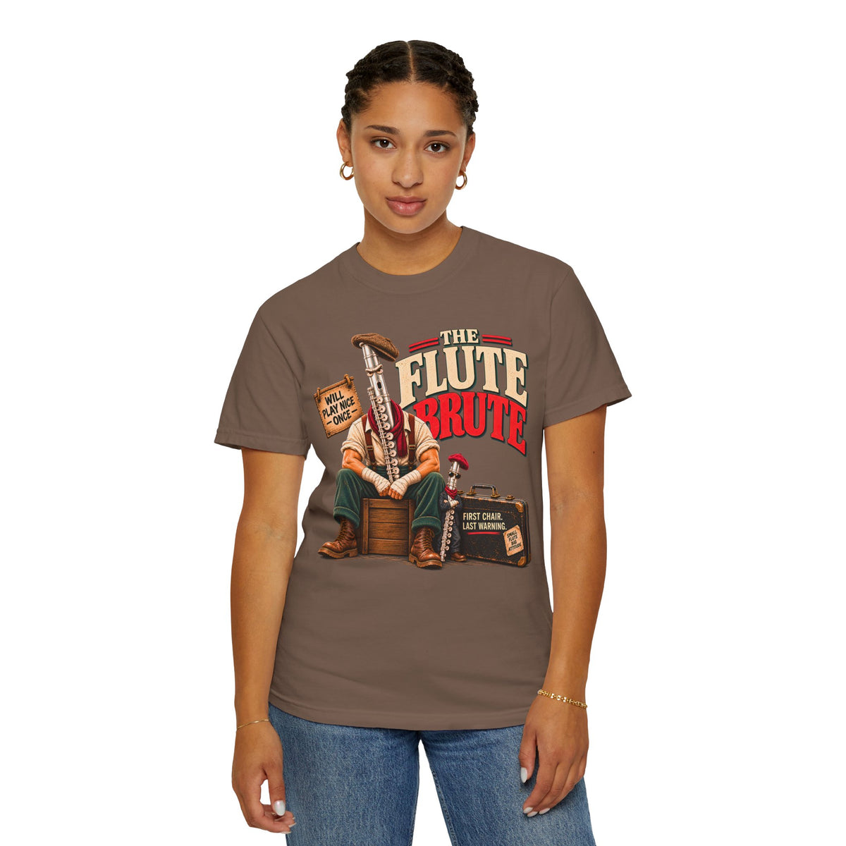 Flute Brute Shirt, Funny Flute Player Gift, Flutist Shirt, Band Nerd Tee, Orchestra Musician Gift, Music Teacher Comfort Colors Tee