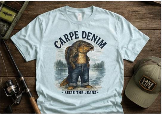 Carpe Denim Fish Graphic Tee