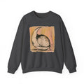 Sketch Moon Cat Crewneck Sweatshirt | Celestial Cat Illustration