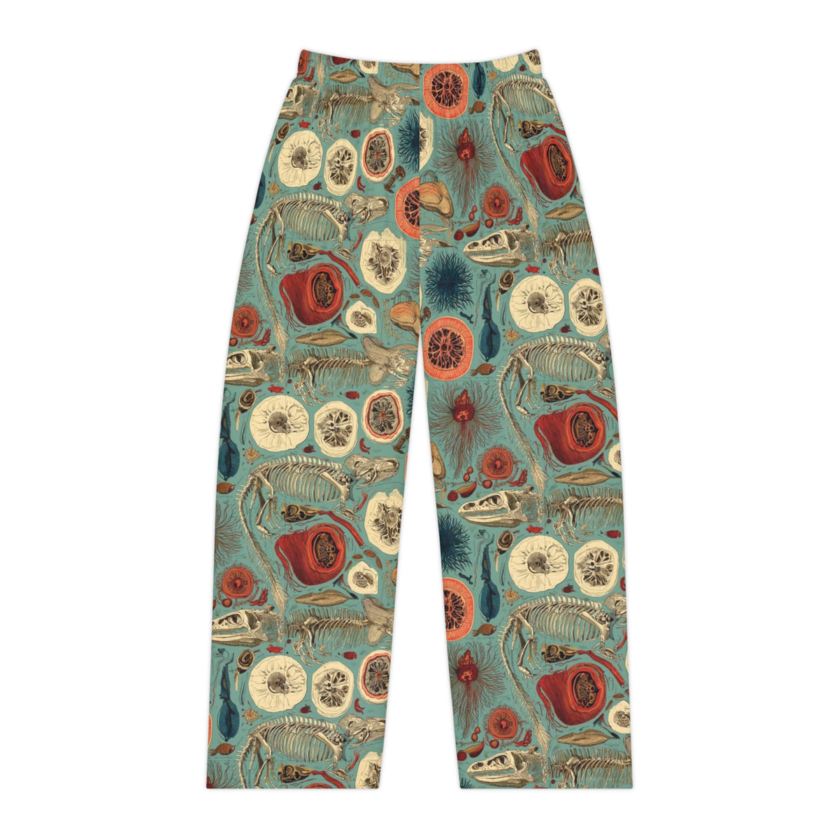 Impossible Zoology Pajama Pants | Teal Skeleton Specimen Print