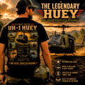 UH-1 Huey Helicopter T-Shirt | Military Aircraft Flight Deck Graphic