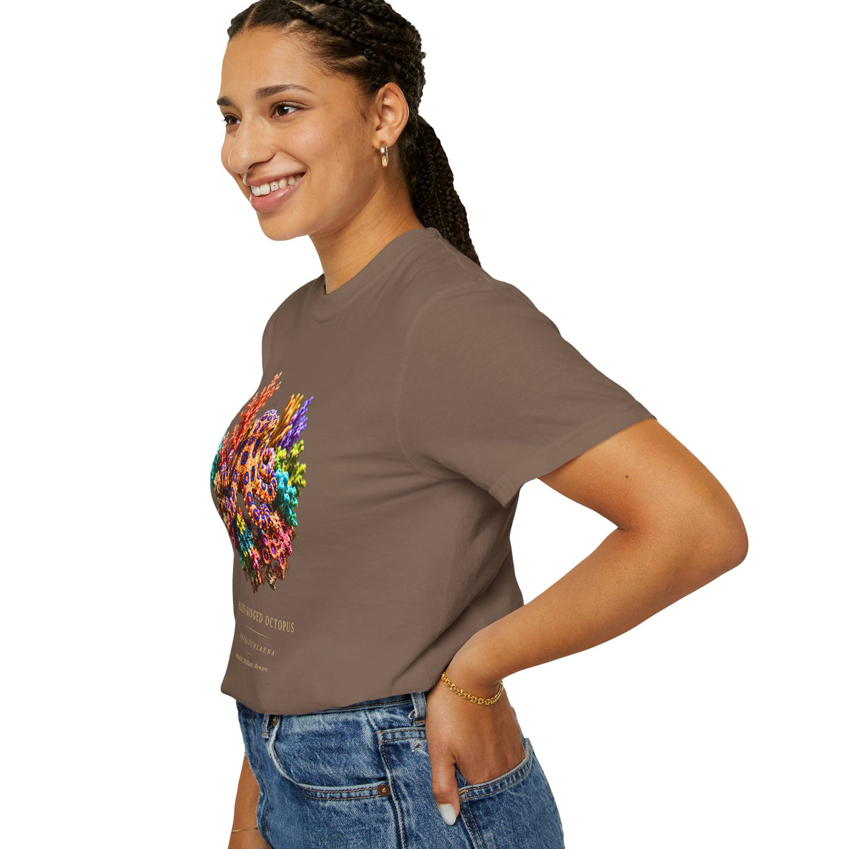 Blue-Ringed Octopus Shirt | Hapalochlaena Marine Biology Tee | Colorful Coral Reef Nature Shirt | Ocean Wildlife Gift | Comfort Colors 1717