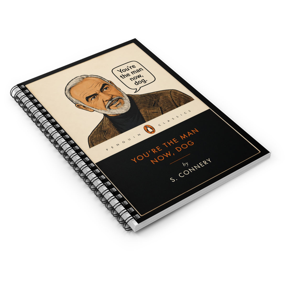 You're The Man Now Dog Notebook | Funny Internet Meme Journal | Penguin Classics Parody Notebook | Retro Comedy Gift | Spiral Bound Journal