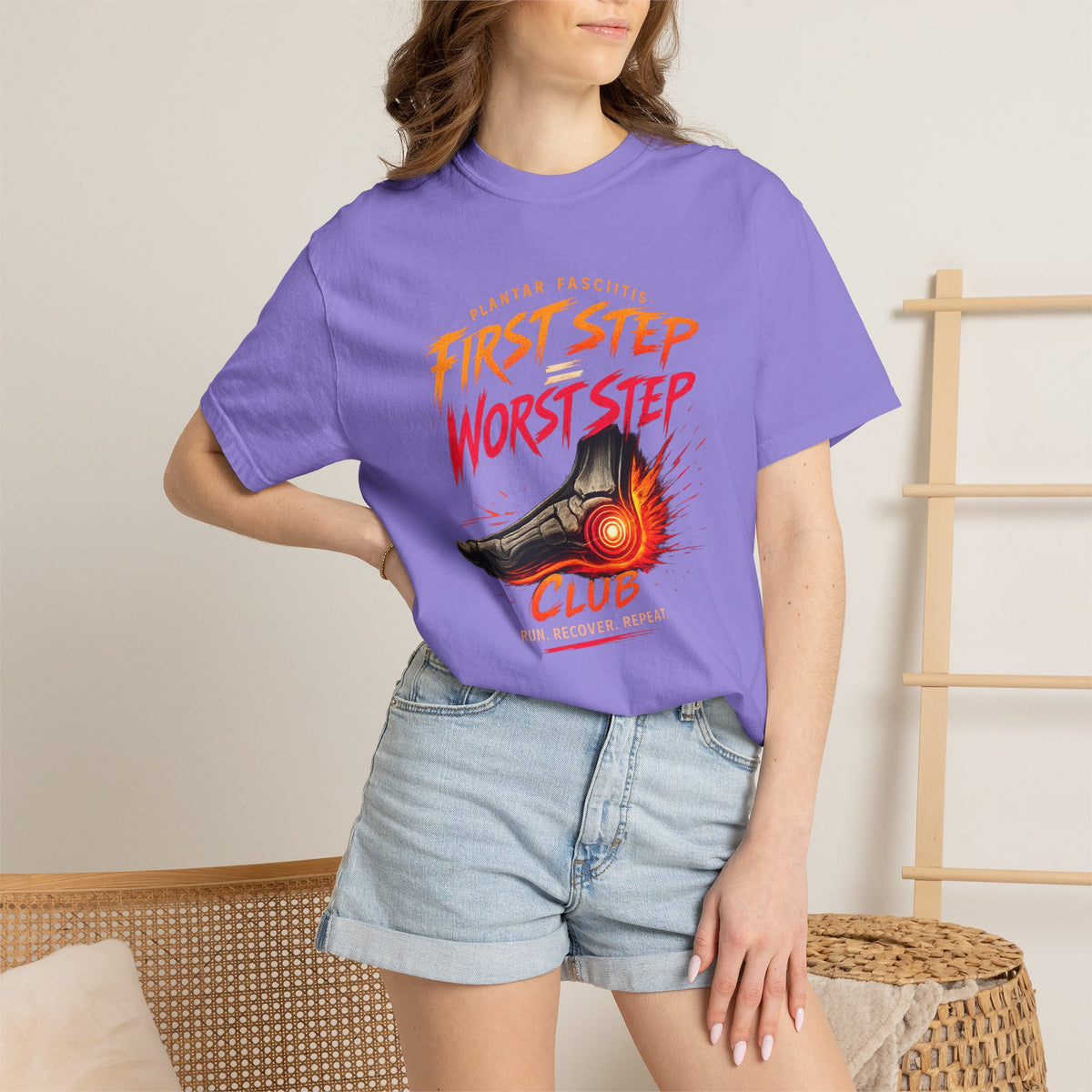 First Step Worst Step Plantar Fasciitis Club Shirt, Runner Gift Tee, Heel Pain Running Shirt, Marathon Recovery Apparel