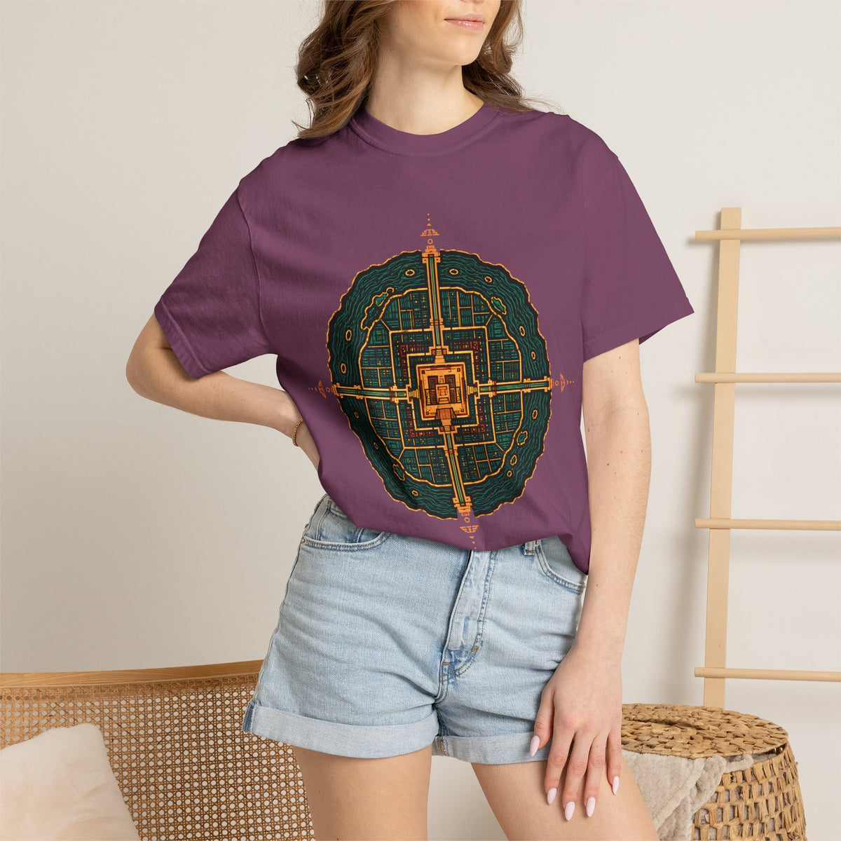 Tenochtitlan 1519 Shirt, Aztec Sacred Geometry Tee, Ancient Mexico Map Shirt, Lake Texcoco Graphic Tee, Anthropology Streetwear
