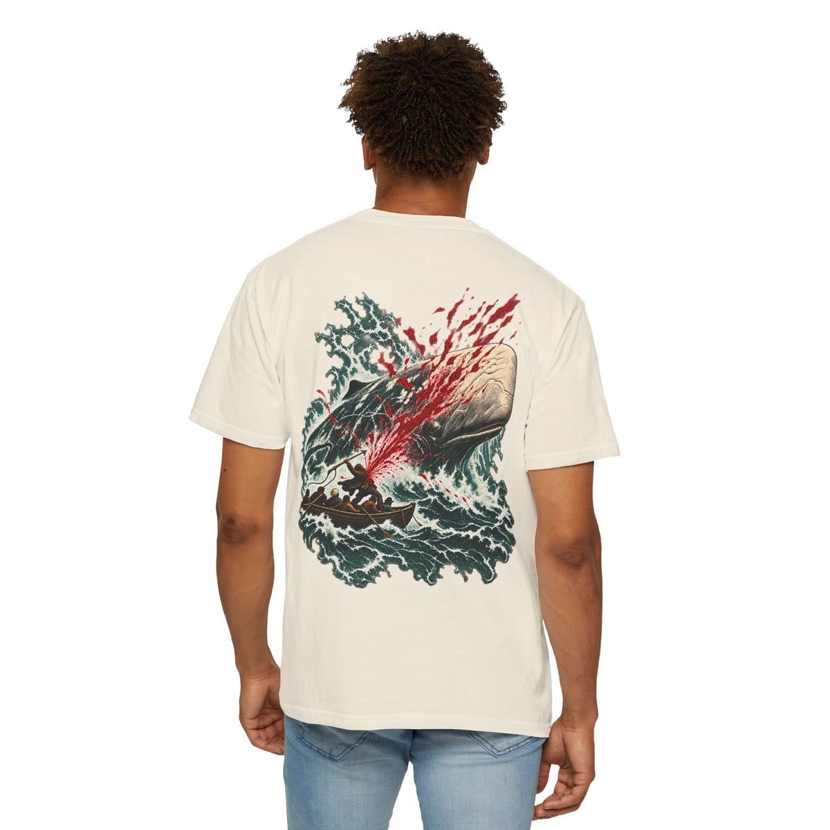 Moby Dick Shirt, Comfort Colors Captain Ahab Tee, Herman Melville Literary Gift, Nautical Whale Graphic, Book Lover Front and Back Print