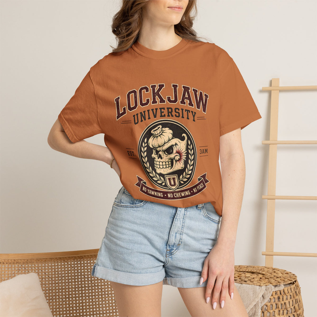 LOCKJAW University Shirt, TMJ Shirt, Temporomandibular Joint Disorder Tee, Funny TMJ Tee, Night Grinder, Jaw Pain Humor