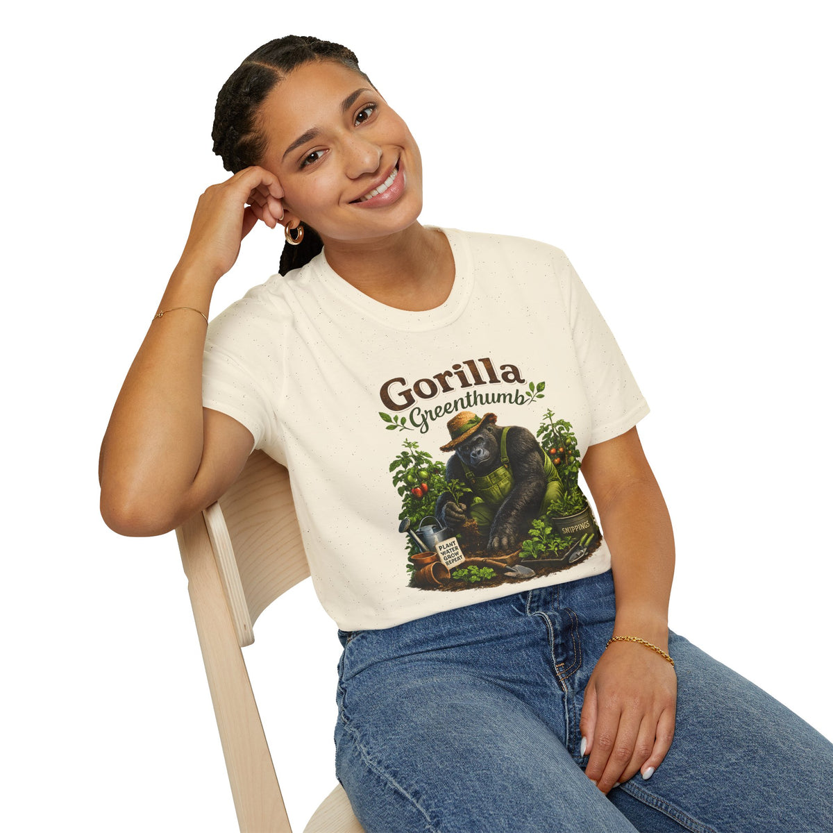 Gorilla Gardening Shirt, Funny Plant Lover Tee, Garden Humor T-Shirt, Botanical Graphic Tee, Gift for Gardeners, Unisex Softstyle Shirt