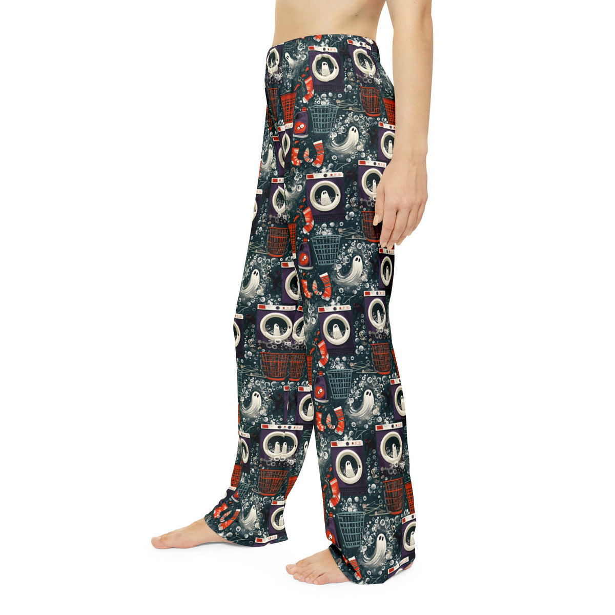 Ghost Laundry Pajama Pants | Haunted Washers & Black Cats