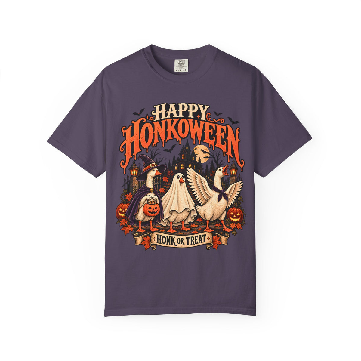 Happy Honkoween Goose Shirt, Funny Halloween Goose Tee, Honk or Treat Comfort Colors Shirt, Spooky Bird Fall Graphic Tee