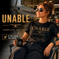 UNABLE Complete Sentence Pilot Shirt | Aviation Humor Tee, Gift for Pilots