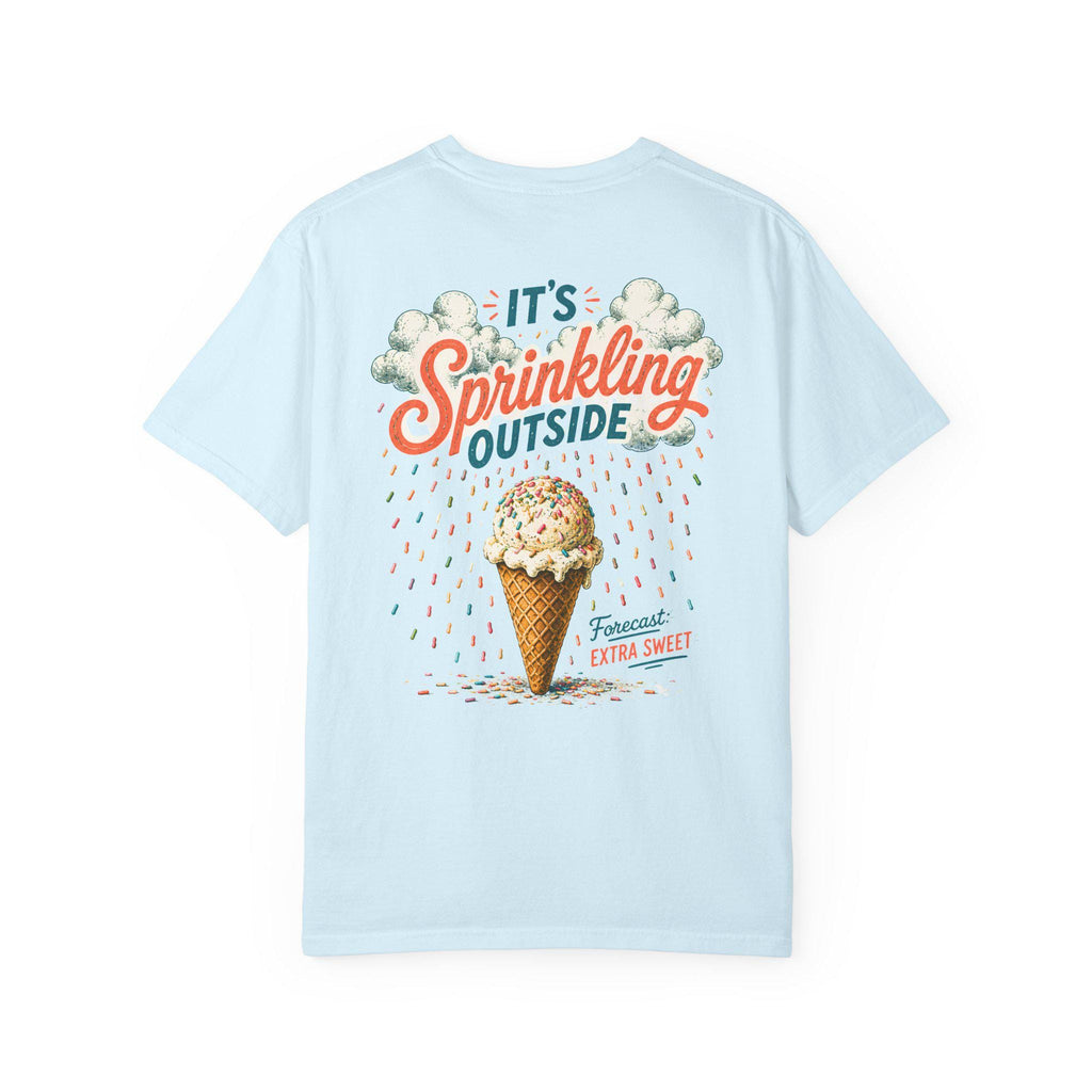 Its Sprinkling Outside ice cream cone T-Shirt | retro dessert illustration