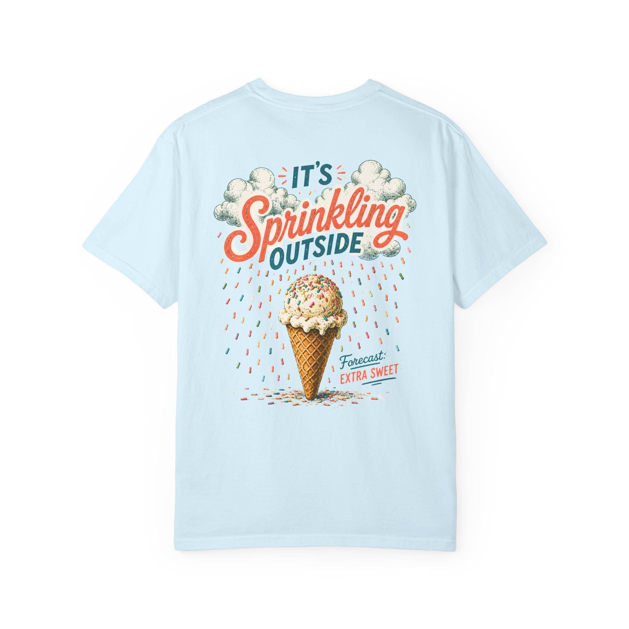 Its Sprinkling Outside ice cream cone T-Shirt | retro dessert illustration