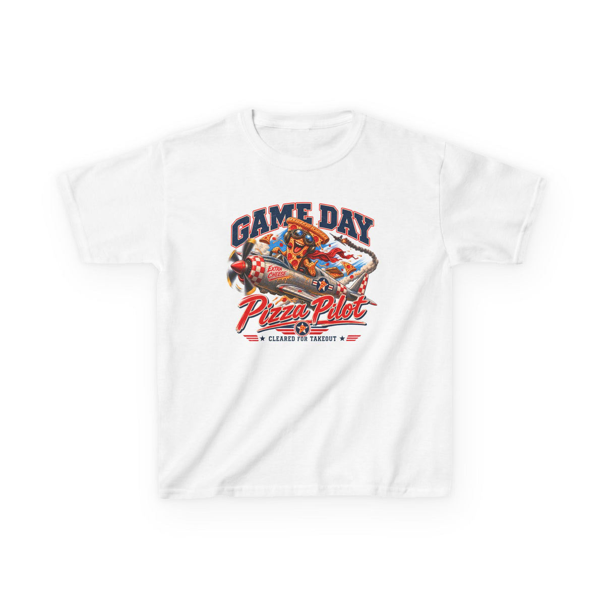 Game Day Kids Shirt, Football Kids Tee, Pizza Pilot Shirt, Funny Football Shirt for Boys Girls, Game Day Pizza Tee