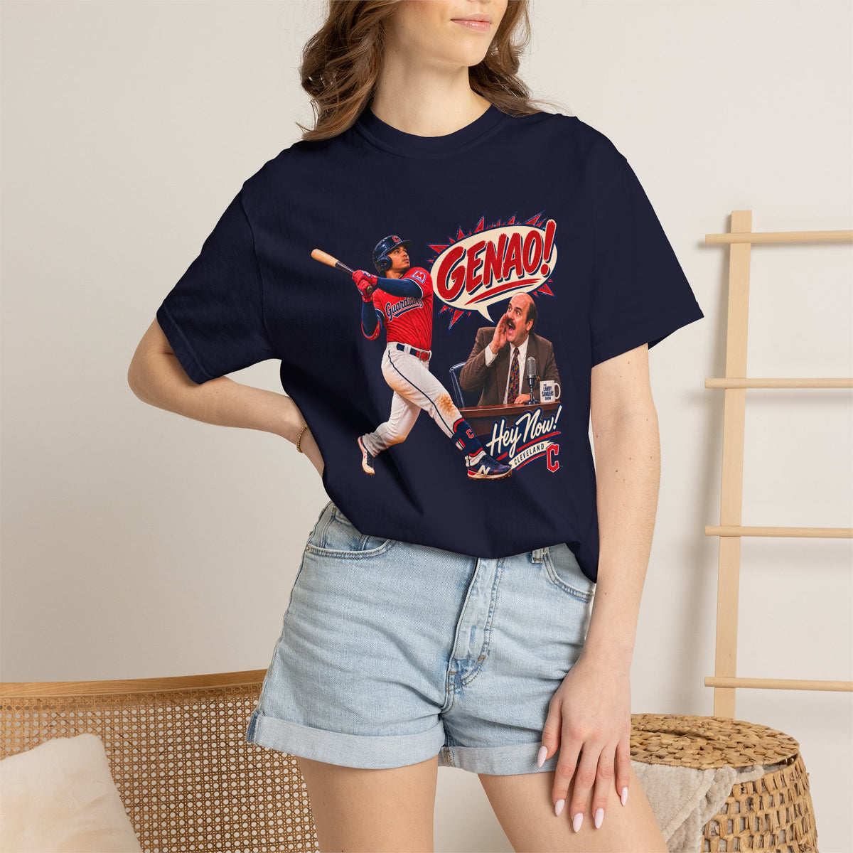 Genao Hey Now Cleveland Baseball Shirt | Hank Kingsley Inspired Guardians Fan Tee | Funny Cleveland Baseball Shirt