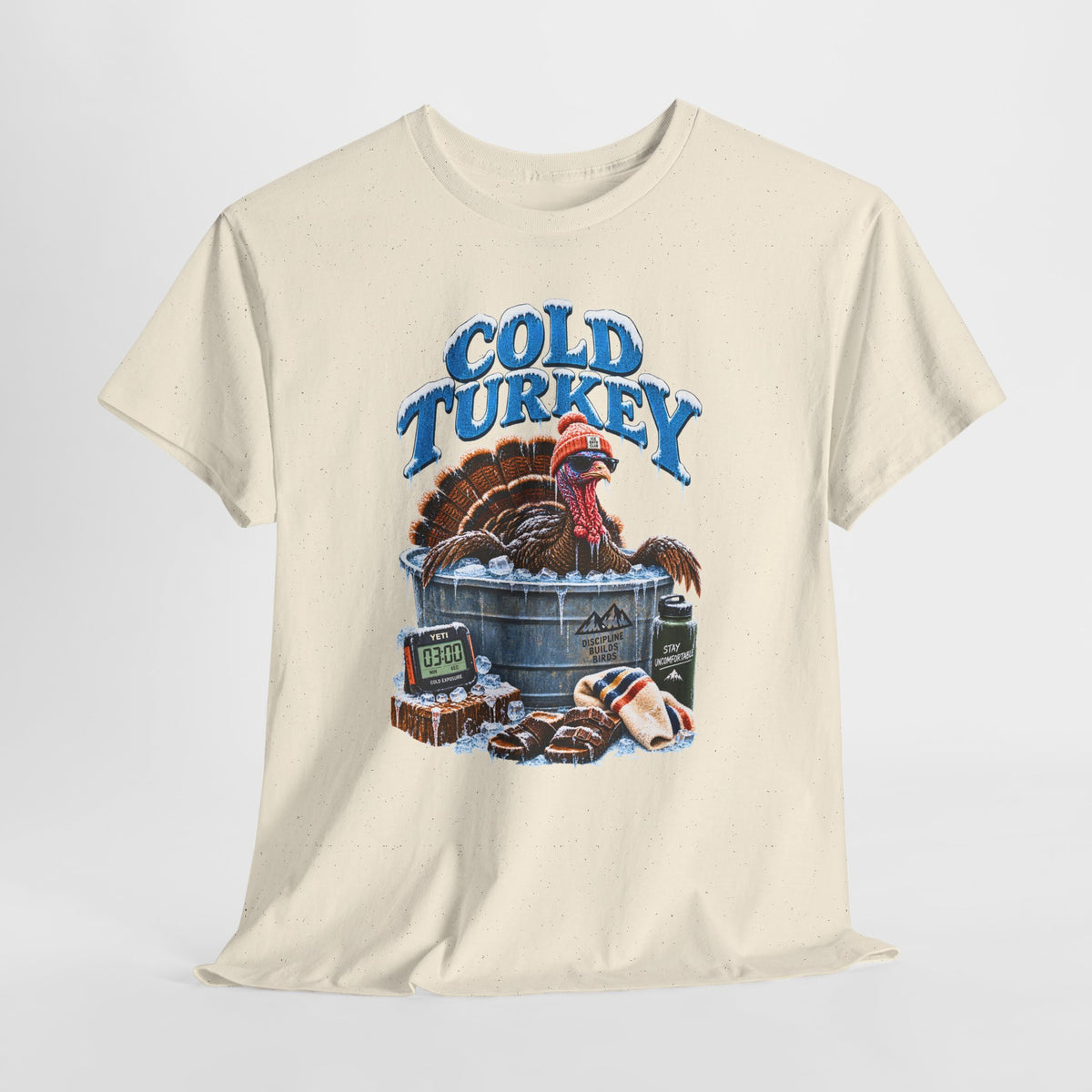 Cold Turkey Shirt, Funny Turkey T-Shirt, Ice Bath Shirt, Cold Plunge Tee, Thanksgiving Humor Gift, Funny Gildan Graphic Tee