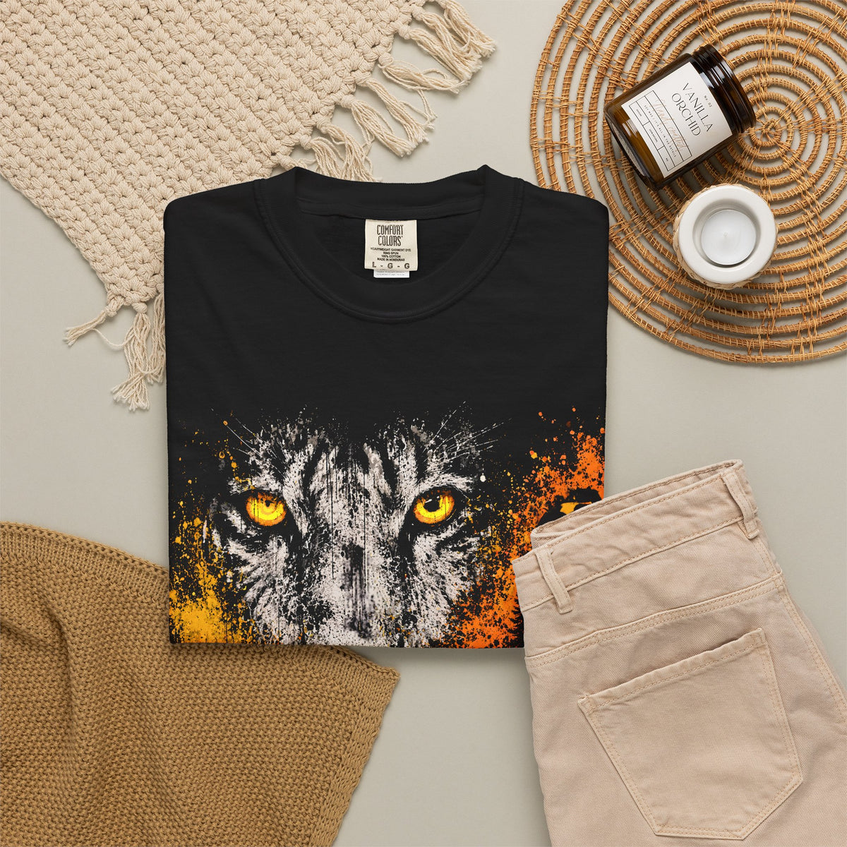 Abstract Tiger Art Shirt | Paint Splash Wildlife Tee | Modern Big Cat Graphic T-Shirt | Nature Lover Gift