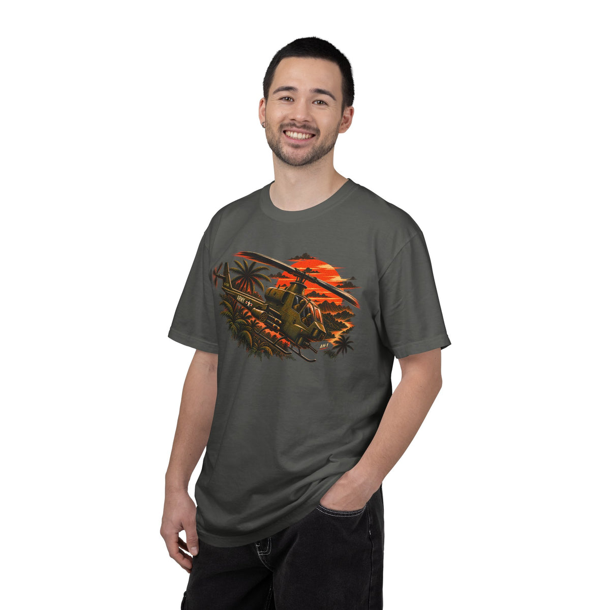 AH-1 Cobra Helicopter Shirt, Vintage Military Aviation Tee, Army Attack Helicopter Graphic, Comfort Colors Pilot Gift