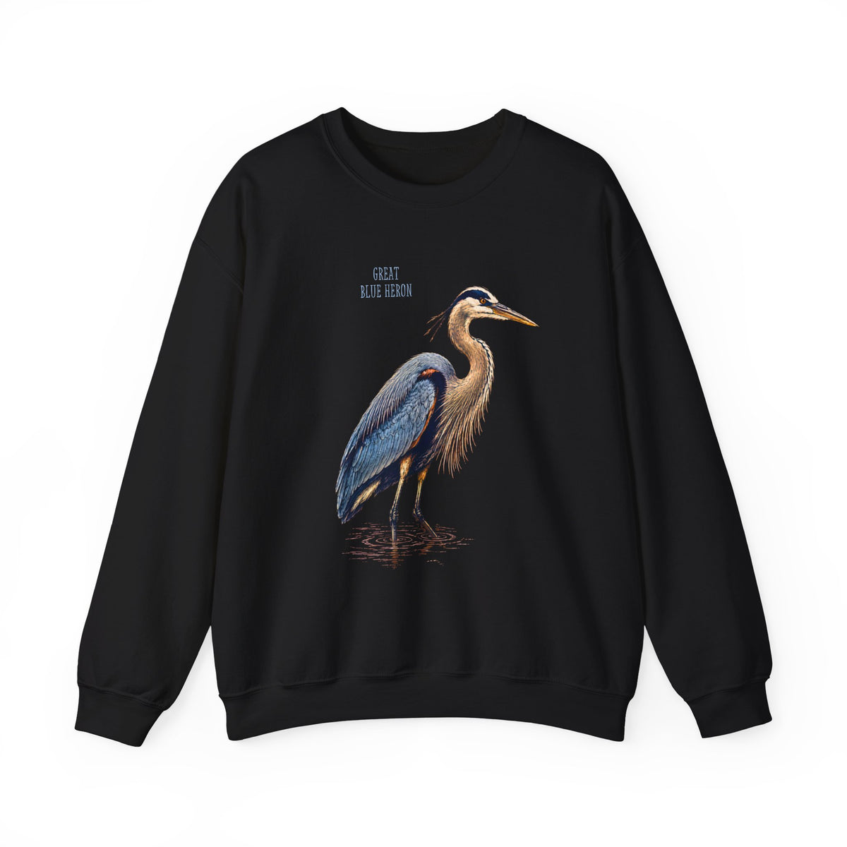 Great Blue Heron illustration Crewneck Sweatshirt | Coastal Bird Artwork