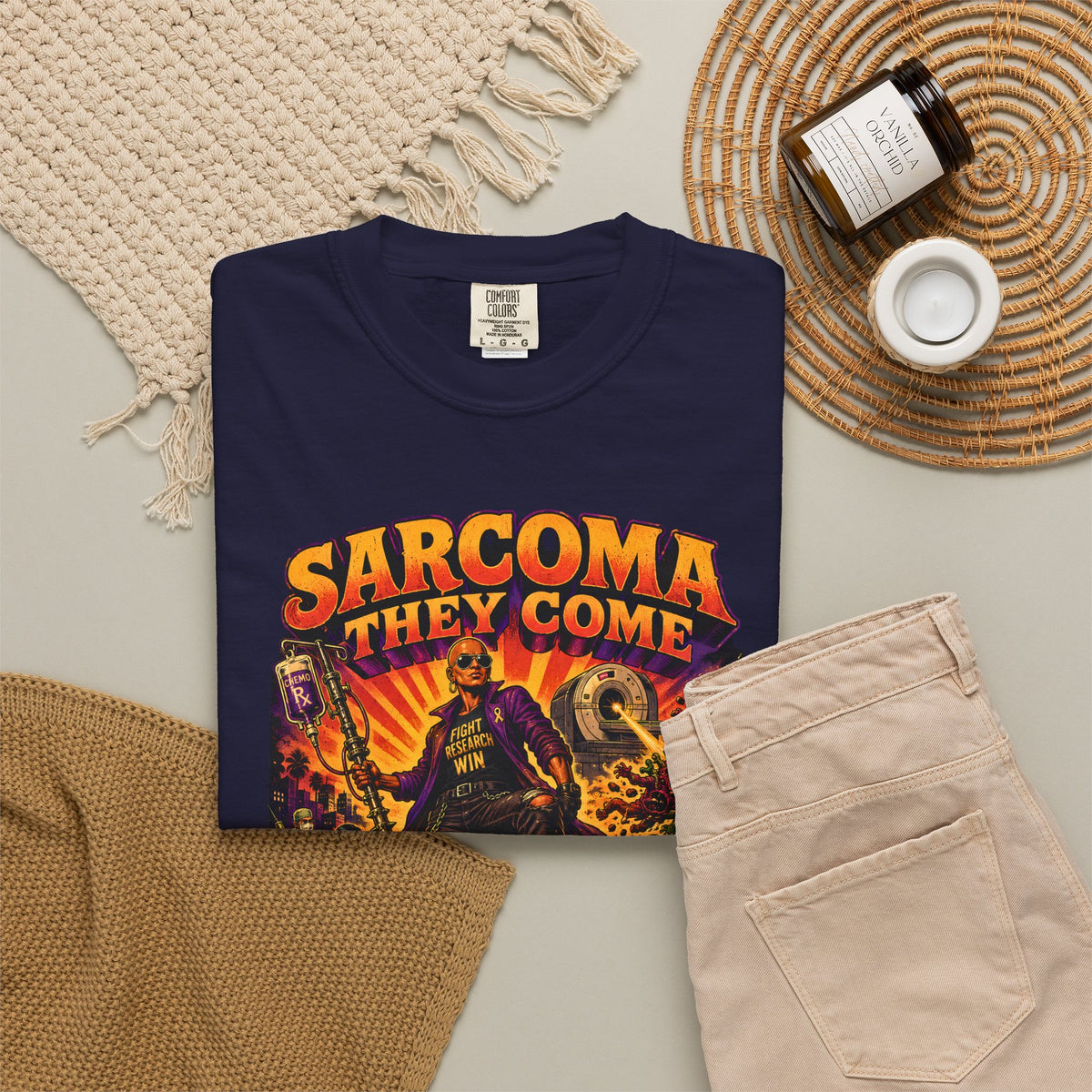 Sarcoma They Come Sarcoma They Fall Shirt | Vintage Grindhouse Horror Poster Tee | Sarcoma Awareness Gift | Fight Research Win