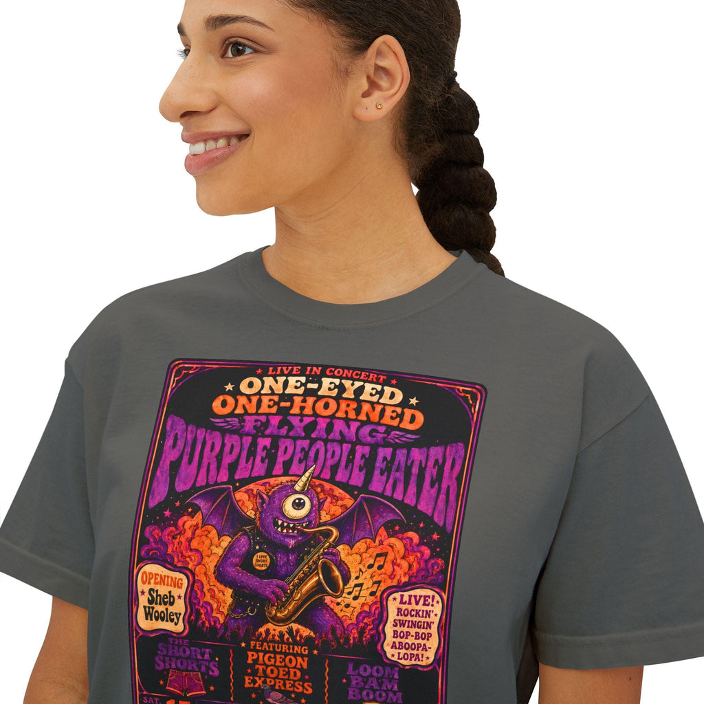 Purple Monster Concert Poster T-Shirt | Psychedelic Monster Graphic Tee