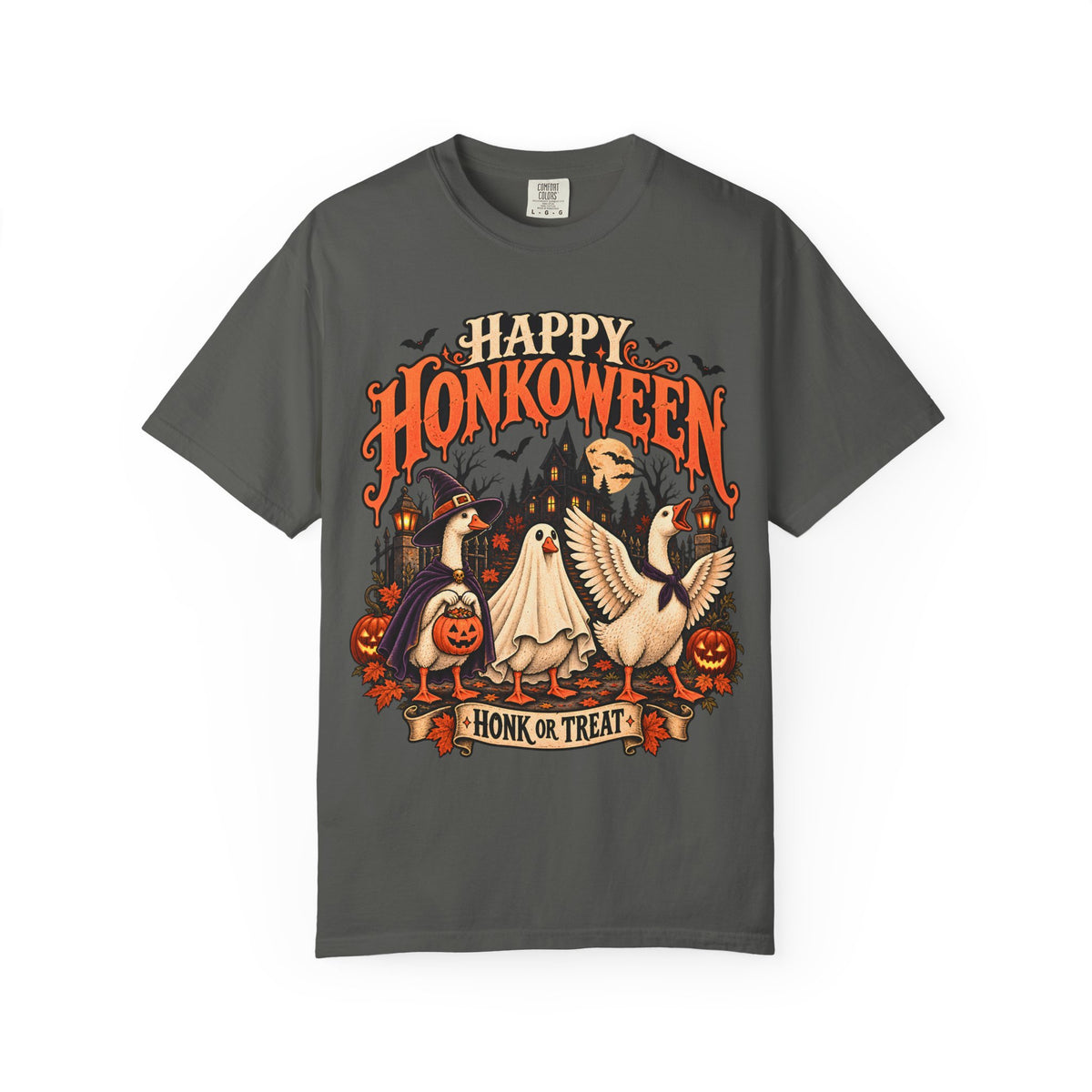 Happy Honkoween Goose Shirt, Funny Halloween Goose Tee, Honk or Treat Comfort Colors Shirt, Spooky Bird Fall Graphic Tee