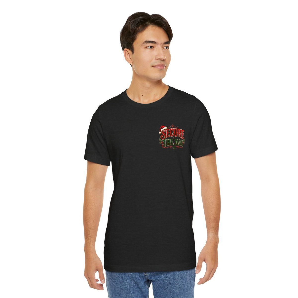 Bella Canvas 3001 Christmas Shirt, Secure The Bag Santa Tee, Funny Holiday Shirt, Christmas Graphic Tee, Santa Claus Gift