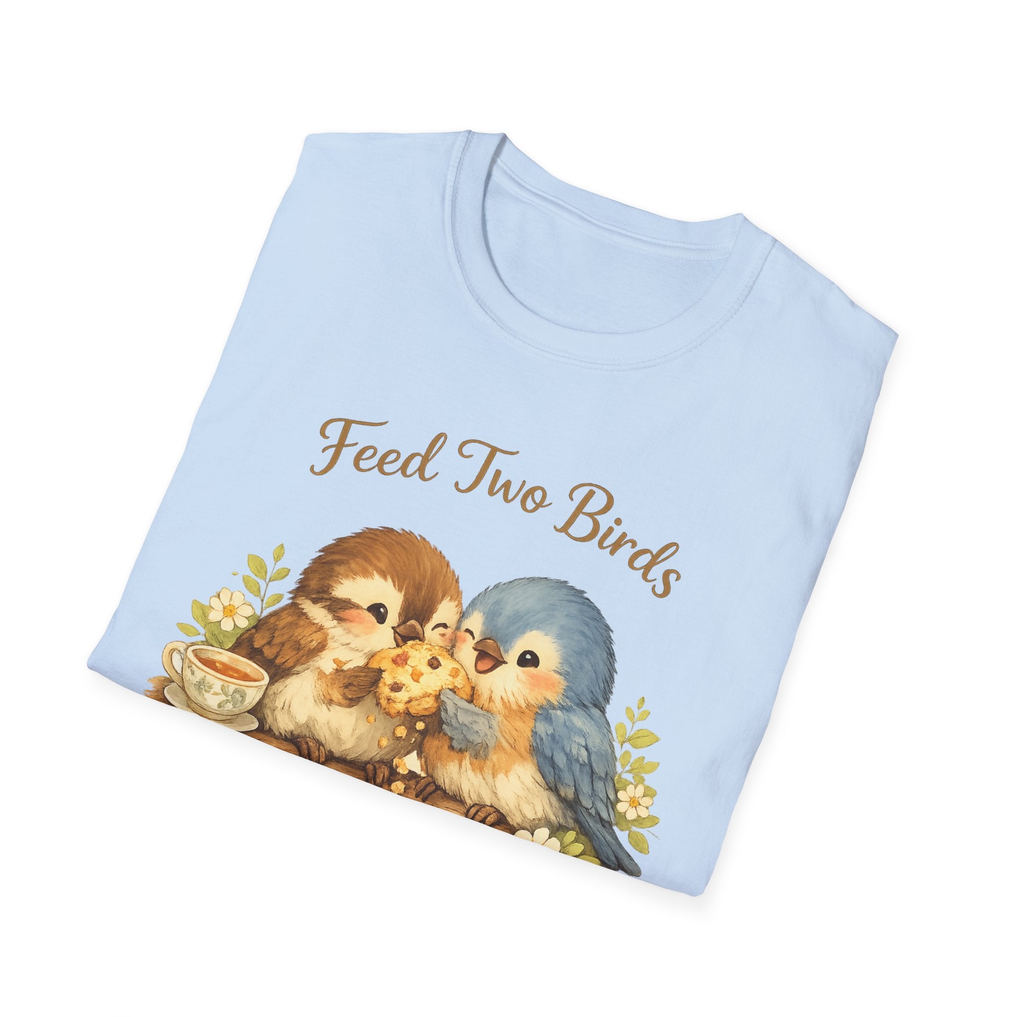 Feed Two Birds With One Scone Shirt, Cottagecore Bird Tee, Cute Animal Shirt, Cozy Aesthetic Gift, Funny Nature Saying, Wholesome Tee