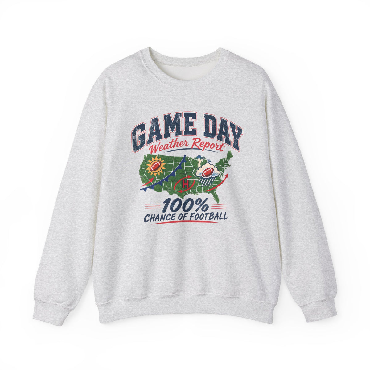 Game Day Weather Report 100% Chance of Football Sweatshirt | Football Weather Crewneck