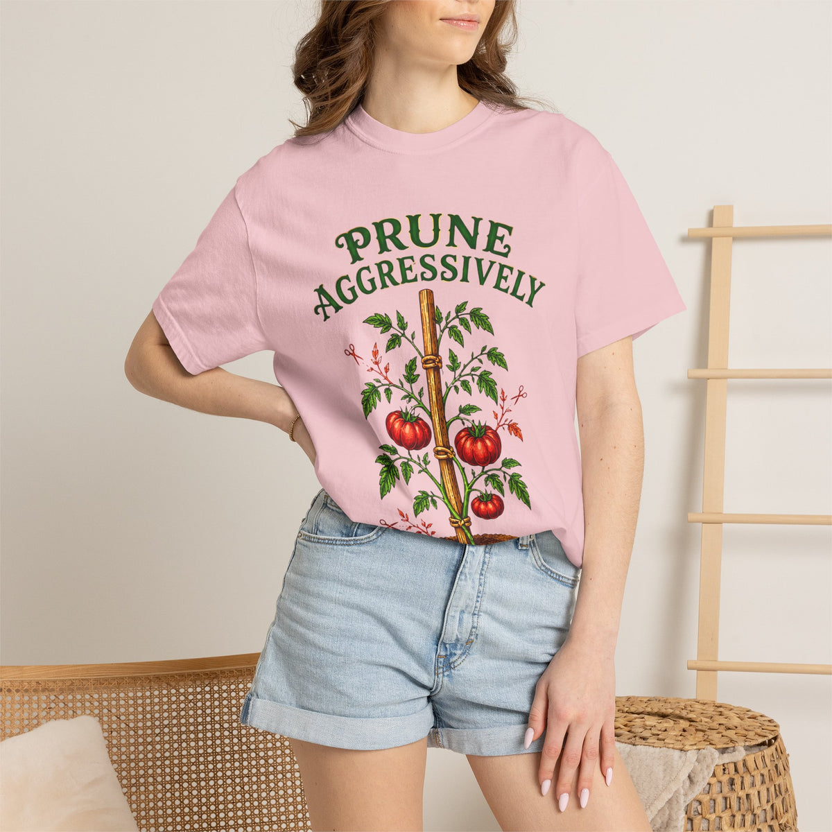 Prune Aggressively, Vintage Tomato Gardener Tee, Heirloom Gardening Shirt, Cottagecore Plant Lover Gift, Botanical Garden Graphic