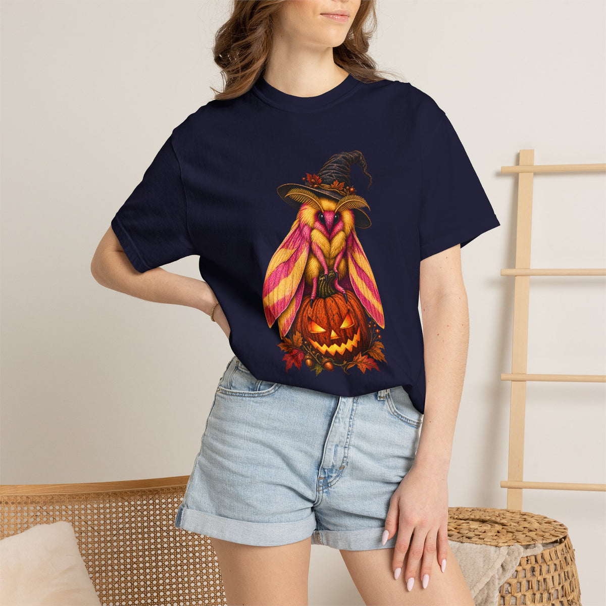 Halloween Moth Shirt, Spooky Moth T Shirt, Witchy Insect Graphic Tee, Vintage Comfort Colors Halloween Shirt