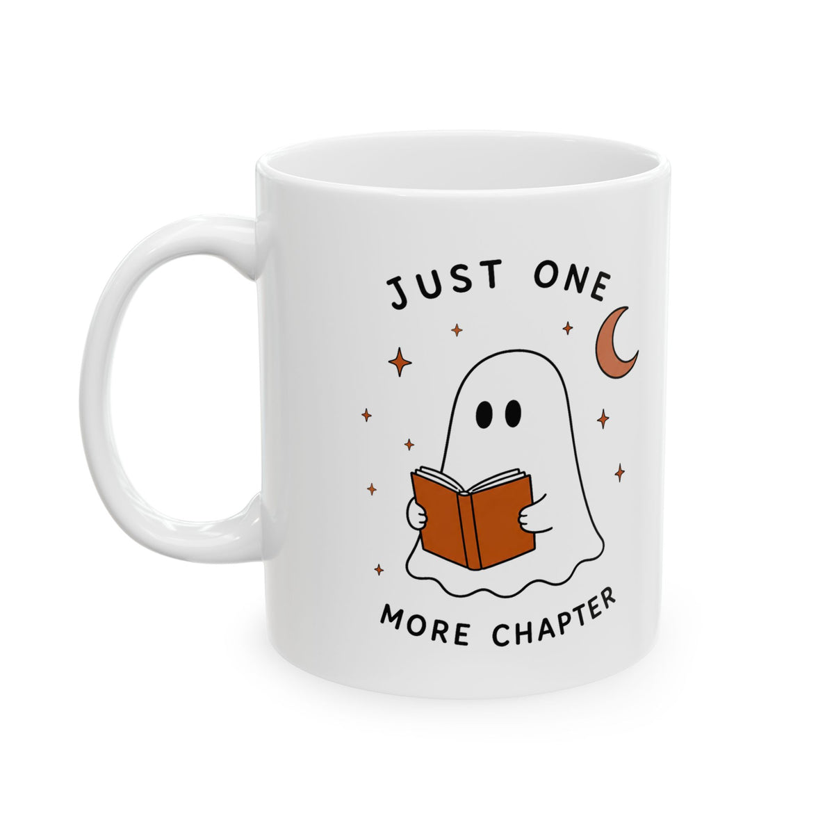 Cute Ghost Reading Mug | Just One More Chapter Ceramic Mug