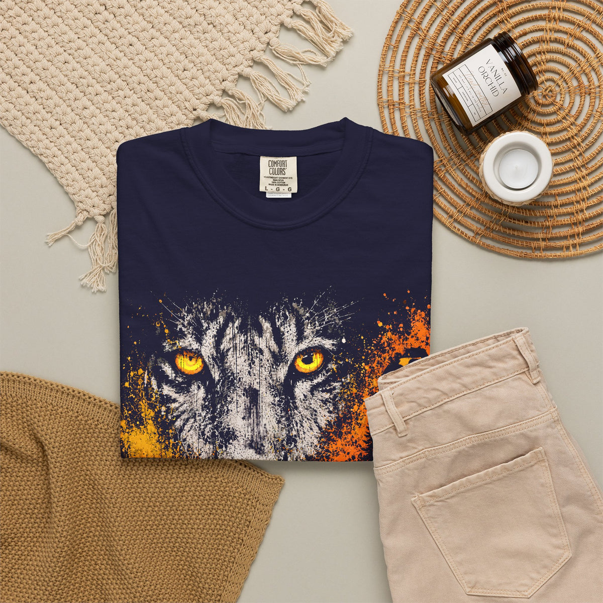 Abstract Tiger Art Shirt | Paint Splash Wildlife Tee | Modern Big Cat Graphic T-Shirt | Nature Lover Gift