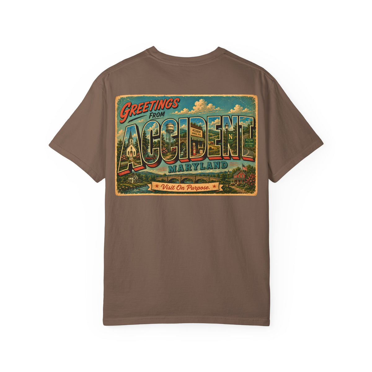 Greetings From Accident Maryland Shirt, Vintage Postcard Tee, Funny Maryland Travel Shirt, Comfort Colors Graphic Tee, Small Town Gift