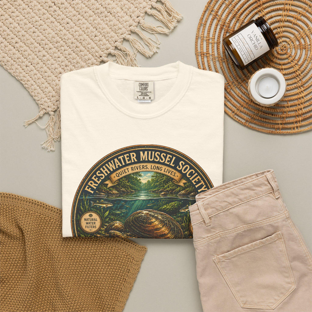 Freshwater Mussel Society Tee, River Conservation, Marine Biology, Comfort Colors Nature Shirt