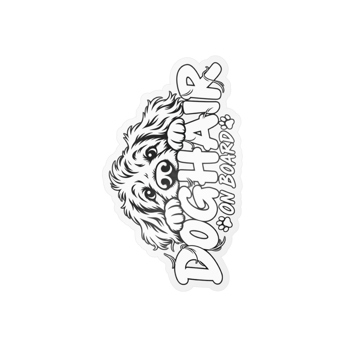 Dog Hair On Board Sticker | Kiss-Cut Vinyl Decal