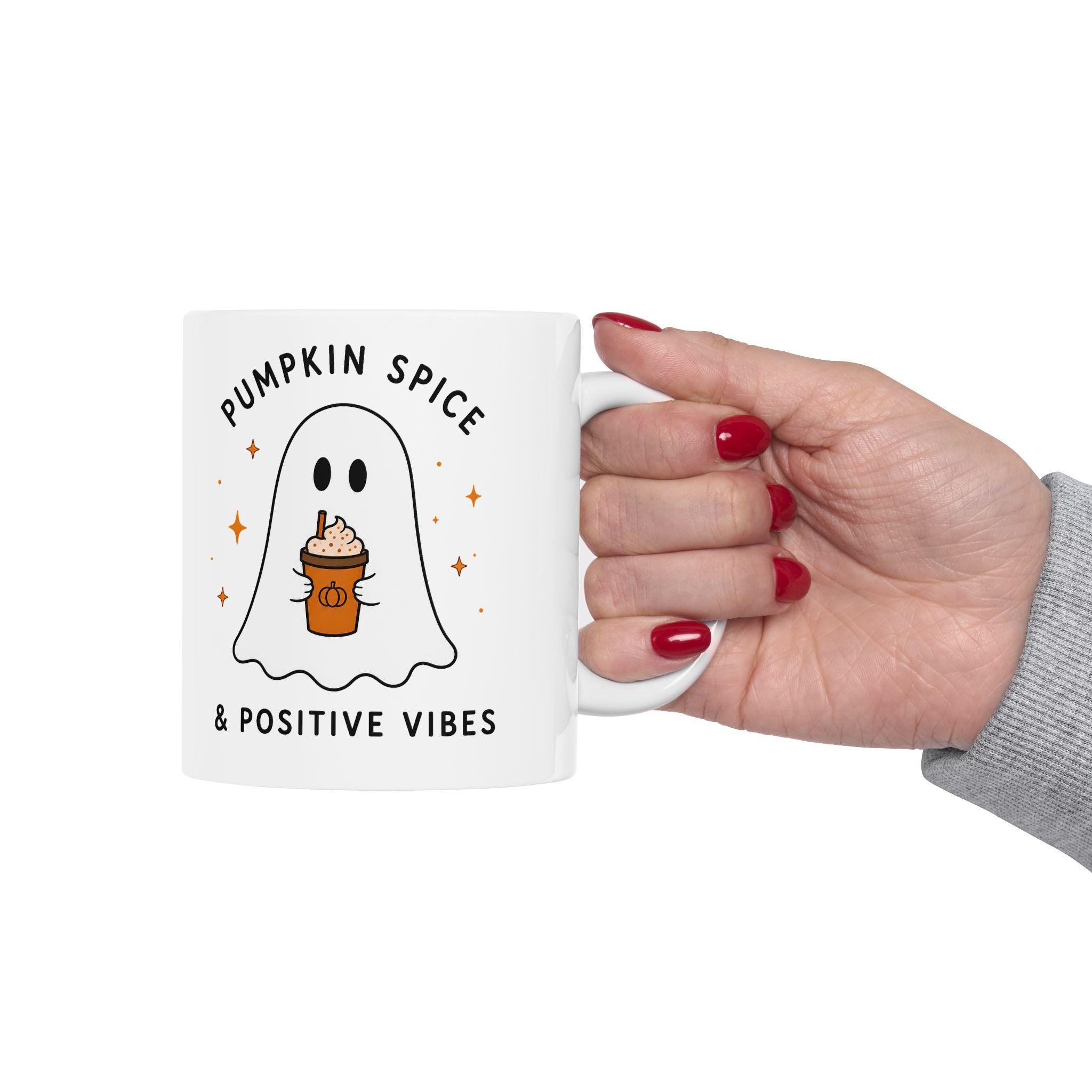 Ghost Pumpkin Spice Mug | Cozy Fall Ceramic Coffee Cup