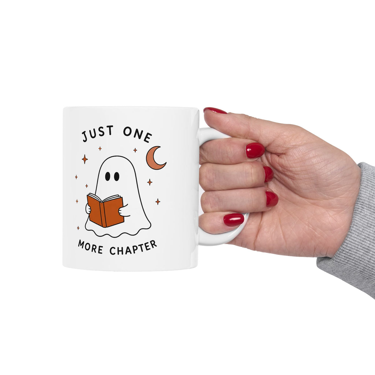 Cute Ghost Reading Mug | Just One More Chapter Ceramic Mug