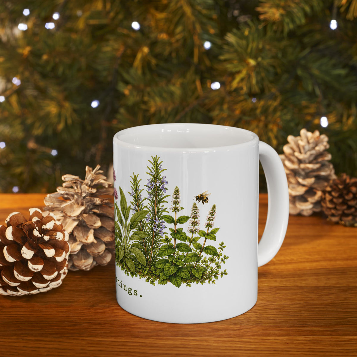 Slow Mornings Ceramic Mug | Botanical Coffee Mug | Wildflower Nature Gift | 11oz & 15oz