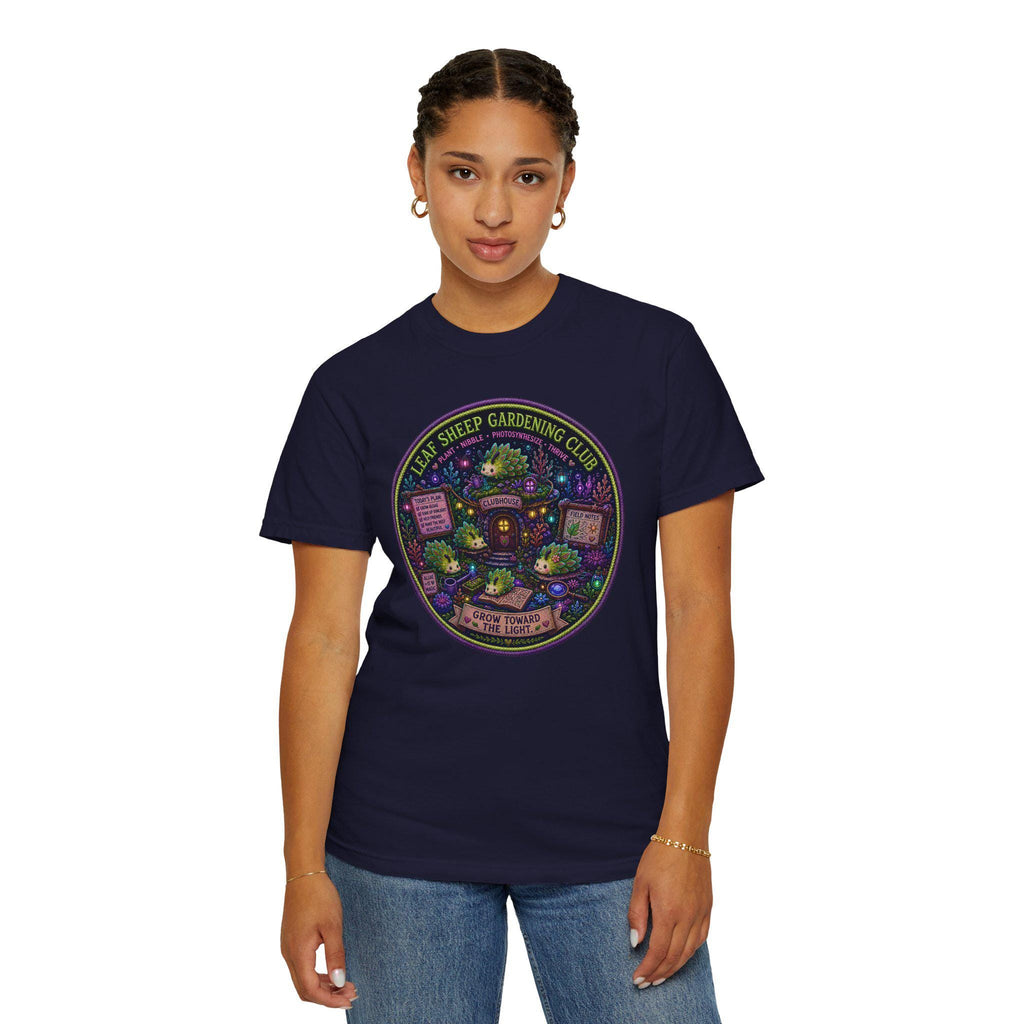 Leaf Sheep Gardening Club T-Shirt | Whimsical Sea Slug Nature Tee, Botanical Graphic Shirt